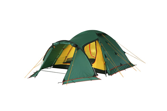 Универсальная трехместная туристическая палатка с большим тамбуром и ветрозащитной юбкой. Alexika Tower 3 Plus 