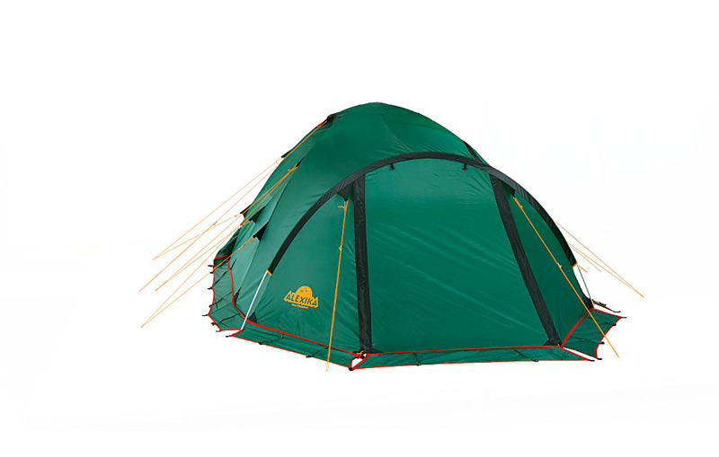 Универсальная четырехместная туристическая палатка с большим тамбуром и ветрозащитной юбкой. Alexika Tower 4 Plus 